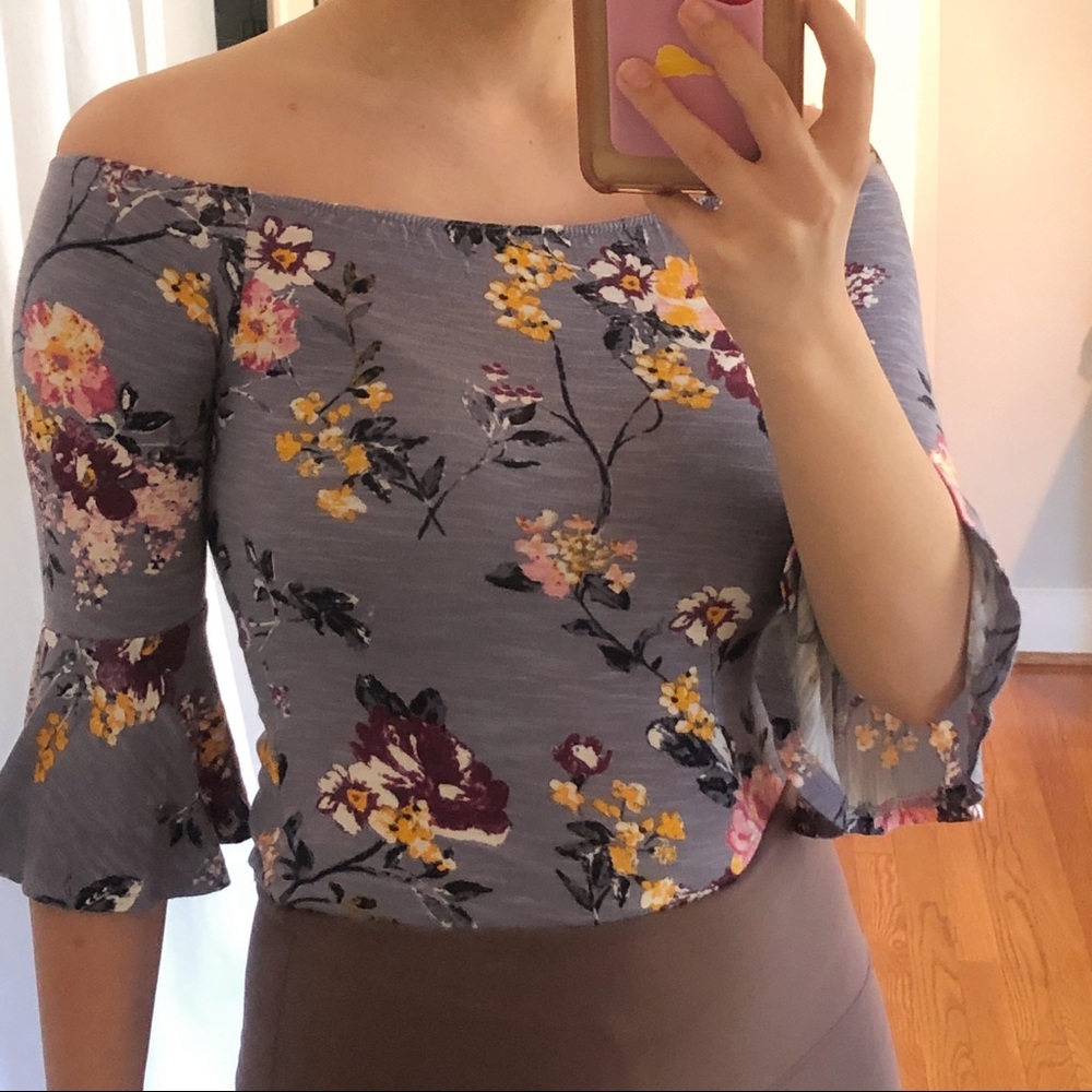 Purple floral bodysuit